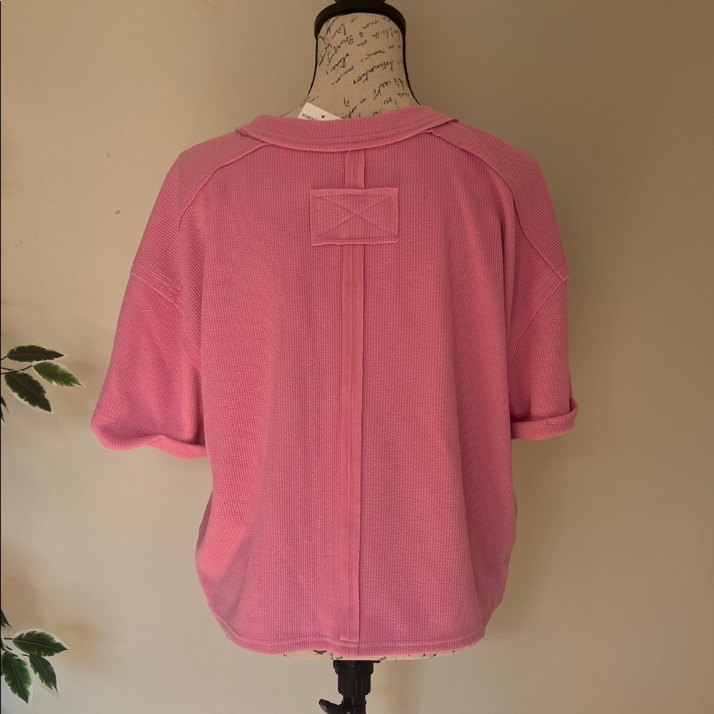 NWT Blu Pepper Vibrant Pink Short Sleeve Top Size Small - Picture 4 of 7